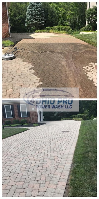Paver driveway surface clean